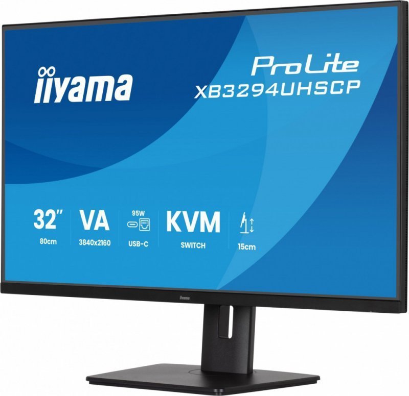 IIYAMA Monitor 31.5 cala XB3294UHSCP-B1.4K,VA,2xHDMI,DP,USB-C dock 95W, PIP,RJ45, 400cd, 2ms, 4xUSB, KVM,Sync,2x5W, HAS (150) PI