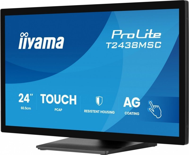 IIYAMA Monitor 24 cale T2438MSC-B2 IPS,FHD,DP,HDMI,2x2W,2xUSB,600(cd^m2),   10pkt.7H,IP1X(FRONT),PION^POZIOM