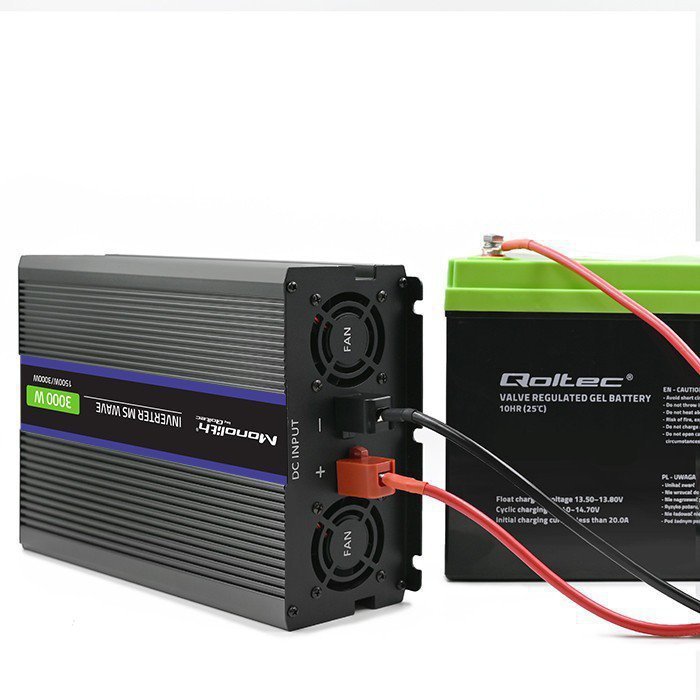 Qoltec Przetwornica napięcia Monolith 3000 MS Wave | 12V na 230V |      1500^3000W | USB