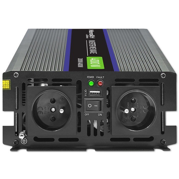 Qoltec Przetwornica napięcia Monolith 4000 MS Wave | 12V na 230V |      2000^4000W | USB