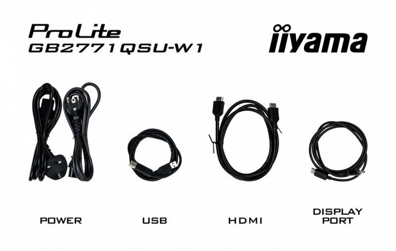 IIYAMA Monitor  27 cali GB2771QSU-W1 QHD,Fast IPS,200Hz,HAS (150) PIVOT,     2xUSB 3.2, 2xUSB C, 0,5ms, 2xHDMI, DP, 350cd,Adapti