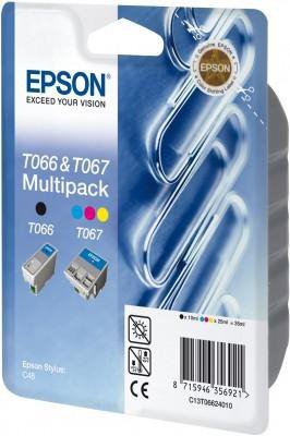 Tusz (Ink) T066 black + T067 color do Epson Stylus C48, wyd. do 220 str. - Multipak T0662