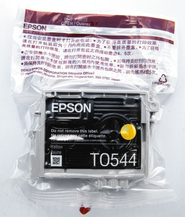 Tusz do Epson Stylus Photo R800^R1800 Yellow Ink Cartridge 400str. T0544