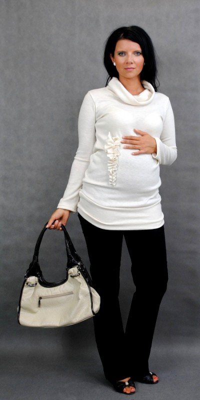 Sweterek ciążowy tunika na jesień, modna, kobieca z aplikacją 1170