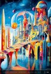 E08 Kalendarz ścienny wieloplanszowy Surreal New Worlds 2026 - exclusive edition Z NADRUKIEM