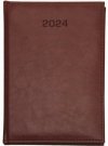 Kalendarz książkowy 2024 A4 dzienny papier chamois drukowane registry oprawa NEBRASKA LUX  brązowa