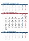 Kalendarz biurkowy stojący PIONOWY 3-MIESIĘCZNY 2022