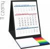 Kalendarz biurkowy z notesem i znacznikami TOP 3-miesięczny 2021 czarny