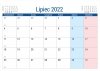 Kalendarz na biurko stojący PLANO na rok 2022 - lipiec