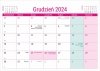 Kalendarz biurkowy z numeracją tygodni - grudzień 2024