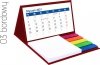 Kalendarz biurkowy z notesem i znacznikami MINI 2021 bordowy