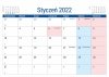 Kalendarz na biurko stojący PLANO na rok 2022 - styczeń