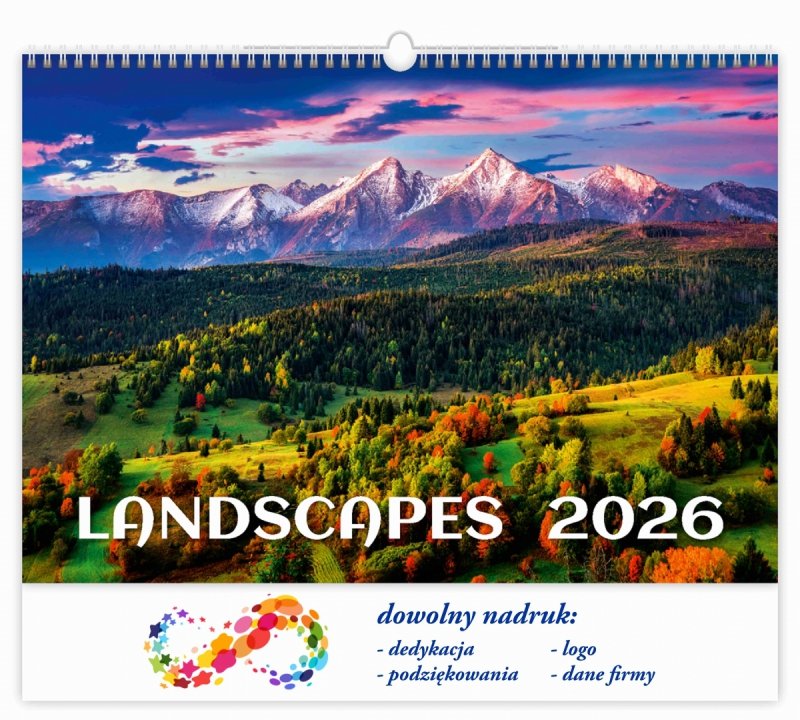 kalendarz ścienny wieloplanszowy na spirali Landscape 2026