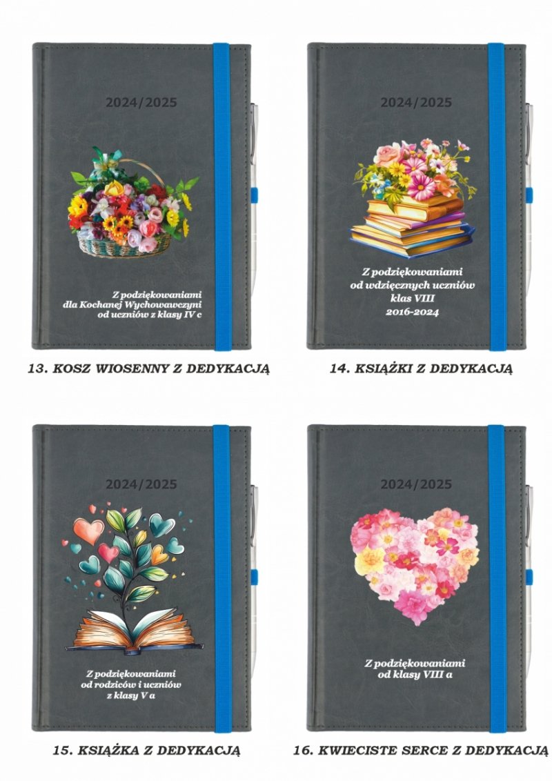 Wzory do kalendarza na gumkę z dedykacją dla nauczyciela