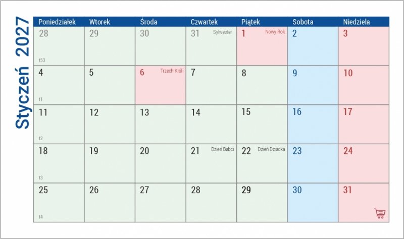 kalendarz na twardej podstawie, mały, dla uczniów, szkolny na rok 26/27