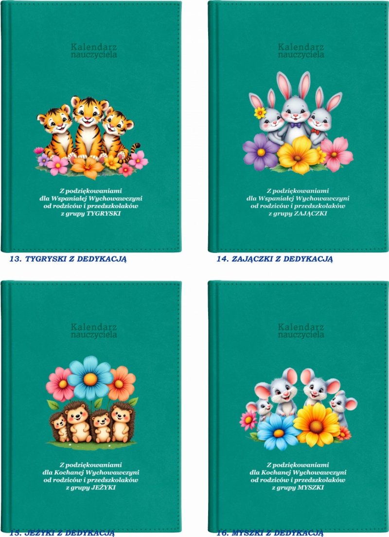 kalendarz książkowy na rok szkolny 2026/2027 z kolorową grafiką na okładce oraz pudełkiem w komplecie