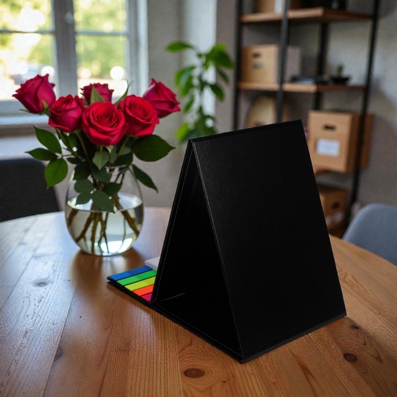 Kalendarz biurkowy z notesem i znacznikami TOP 3-miesięczny 2026 czarny