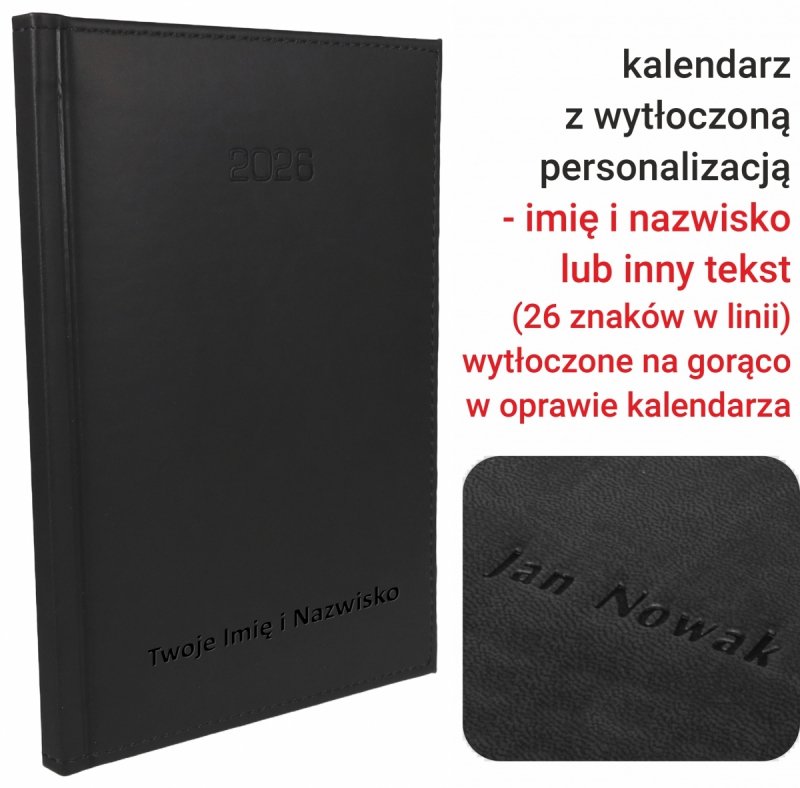 oprawa kalendarza Vivella na rok 2026 z tłoczoną personalizacją