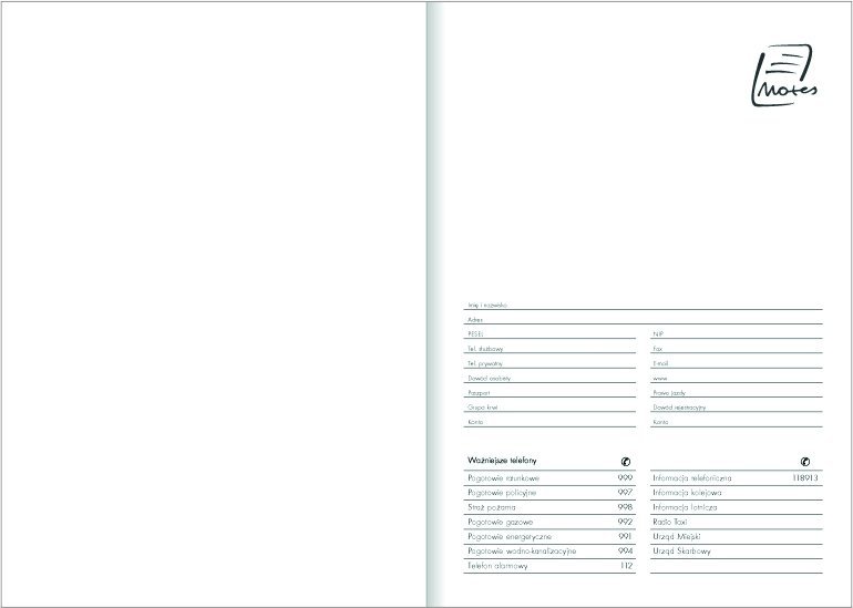 Notes A4 papier biały w kratkę - strona tytułowa