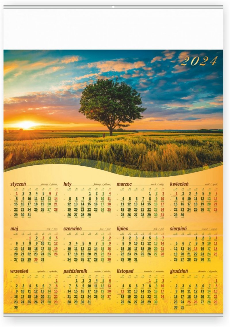 Kalendarz plakatowy A1/10 Zachód słońca 2024