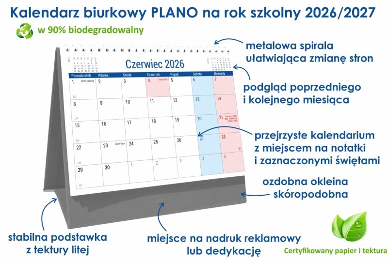 opis kalendarza szkolnego na rok 2026/2027