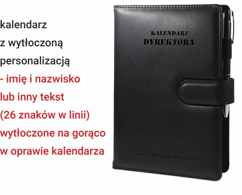 kalendarz na rok szkolny z imieniem i nazwiskiem dla dyrektora szkoły 