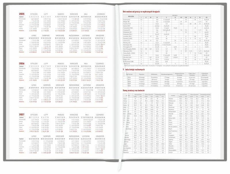 skrócone kalendarium na rok 2025,2026 oraz 2027, tabela świąt ruchomych, dni wolne od pracy w wybranych krajach