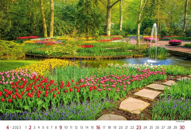 Kalendarz ścienny wieloplanszowy Gardens 2023 - kwiecień 2023