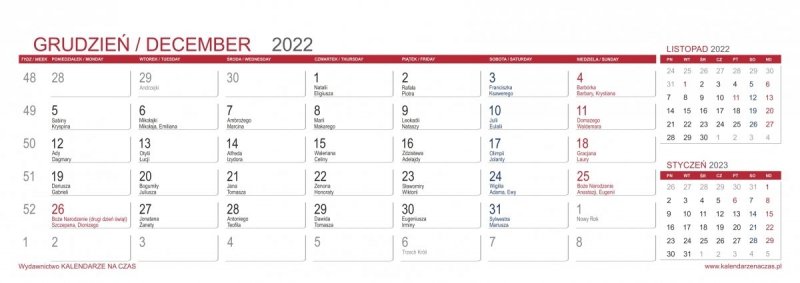Kalendarz biurkowy z notesami i znacznikami MAXI 2022 granatowy
