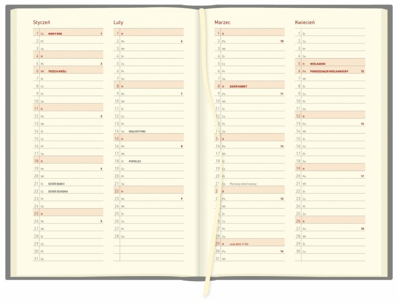 kalendarz z planem roku 2026