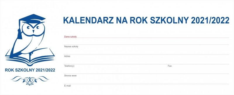 Kalendarz biurkowy tygodniowy na rok szkolny 2021/2022 PREMIUM seledynowy