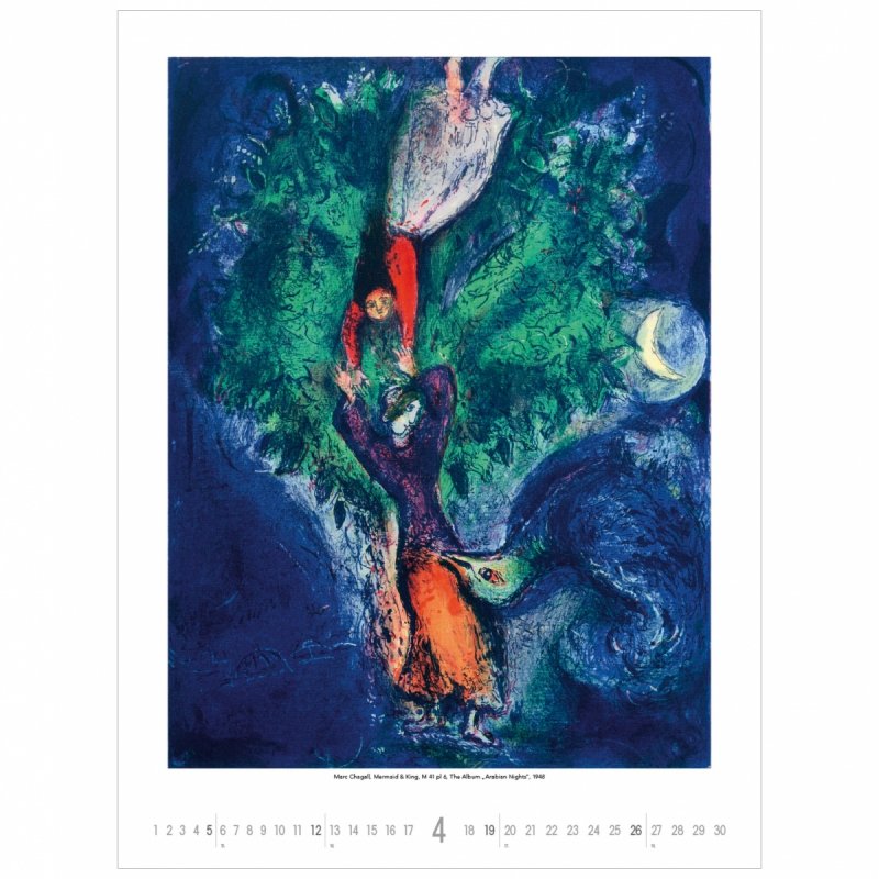 C07 Kalendarz ścienny wieloplanszowy Marc Chagall 2026 Z NADRUKIEM