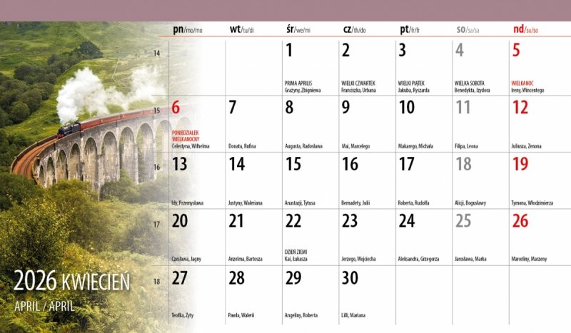 kalendarz do postawienia na biurko na rok 2026