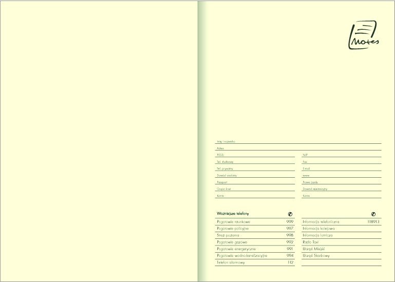 Notes A4 z długopisem zamykany na gumkę z blaszką - papier chamois w kratkę 