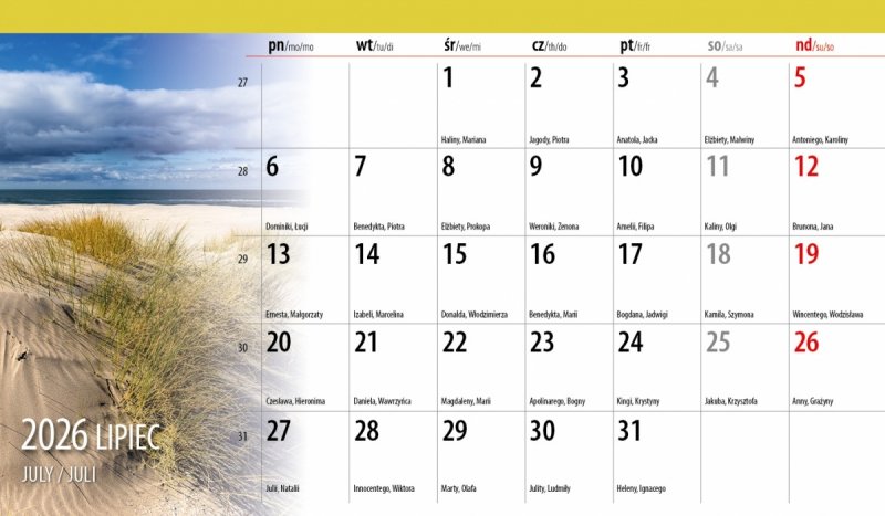 kalendarz na rok 2026 do biura