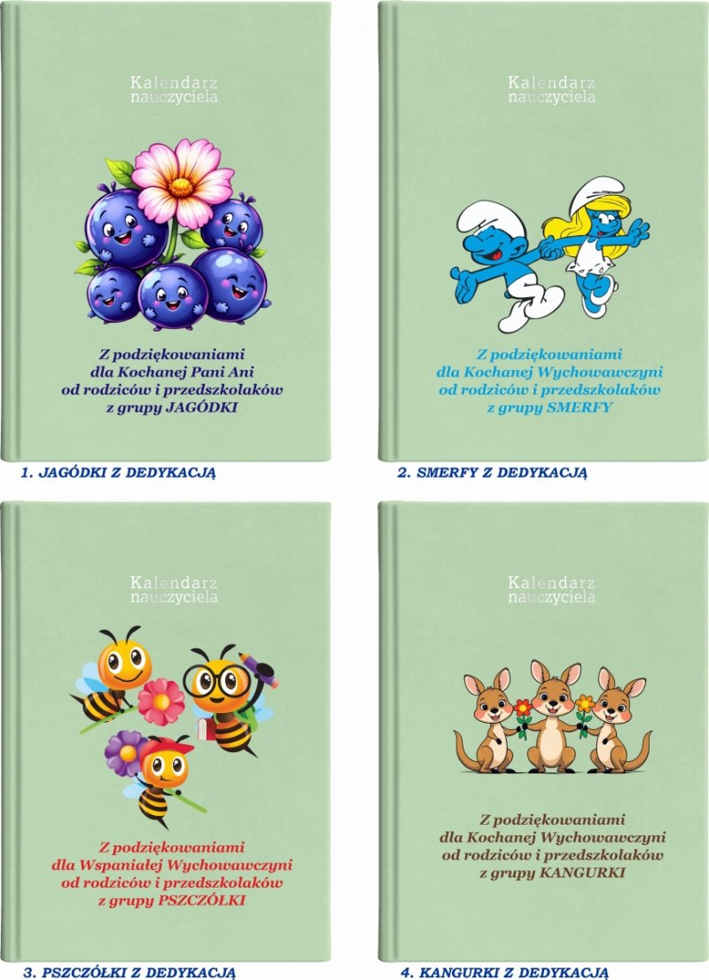 kalendarz dla nauczyciela z podziękowaniem od grupy przedszkolnej na rok 2026/2027