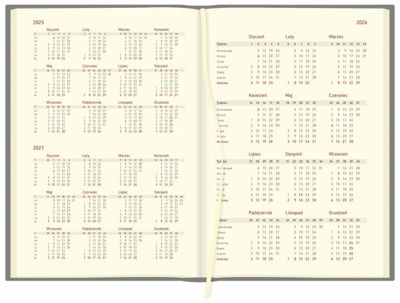 skrócone kalendarium na rok 2025, 2026 oraz 2027
