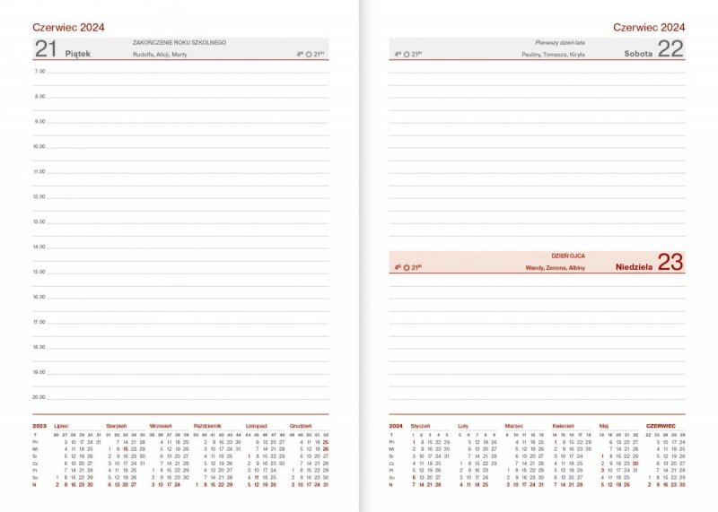 kalendarze szkolne na rok 2023/2024 z tabelami