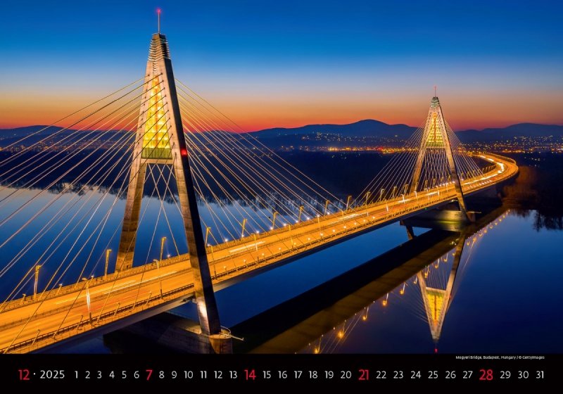 Kalendarz ścienny wieloplanszowy Bridges 2025 - grudzień 2025