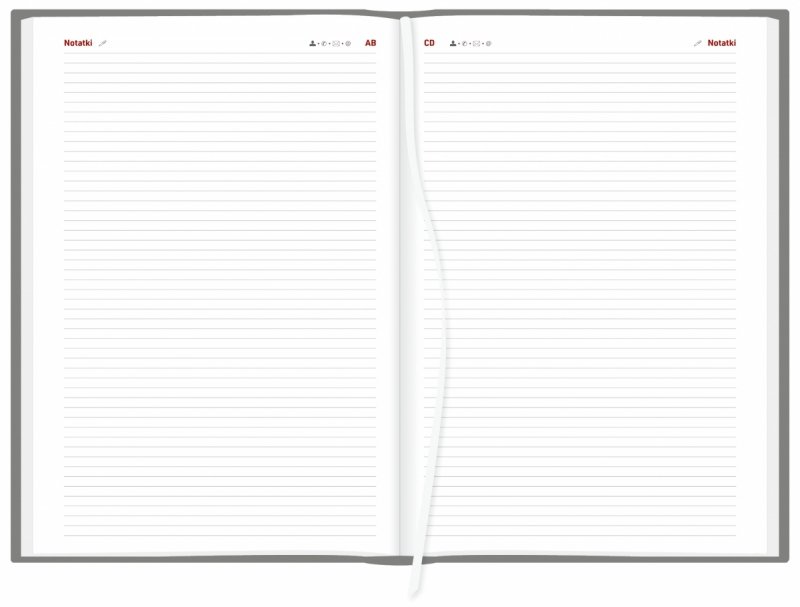 notes teleadresowy w kalendarzu A4 tygodniowym