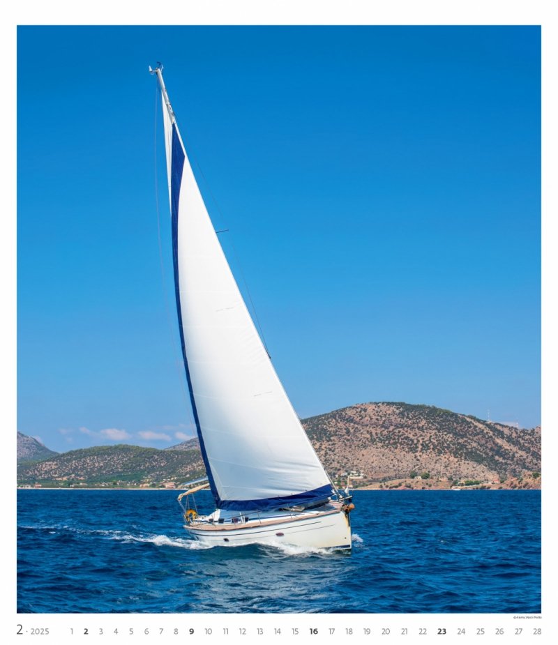 Kalendarz ścienny wieloplanszowy Sailing 2025 - exclusive edition - luty 2025