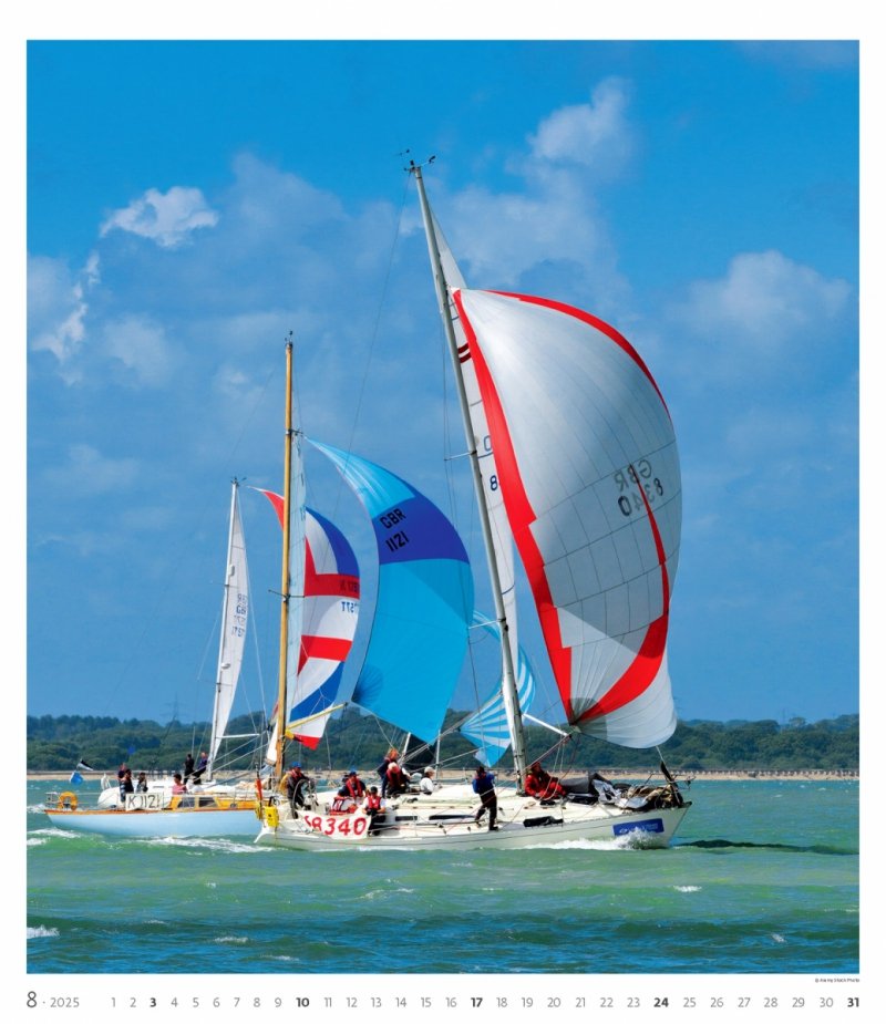 Kalendarz ścienny wieloplanszowy Sailing 2025 - exclusive edition - sierpień 2025