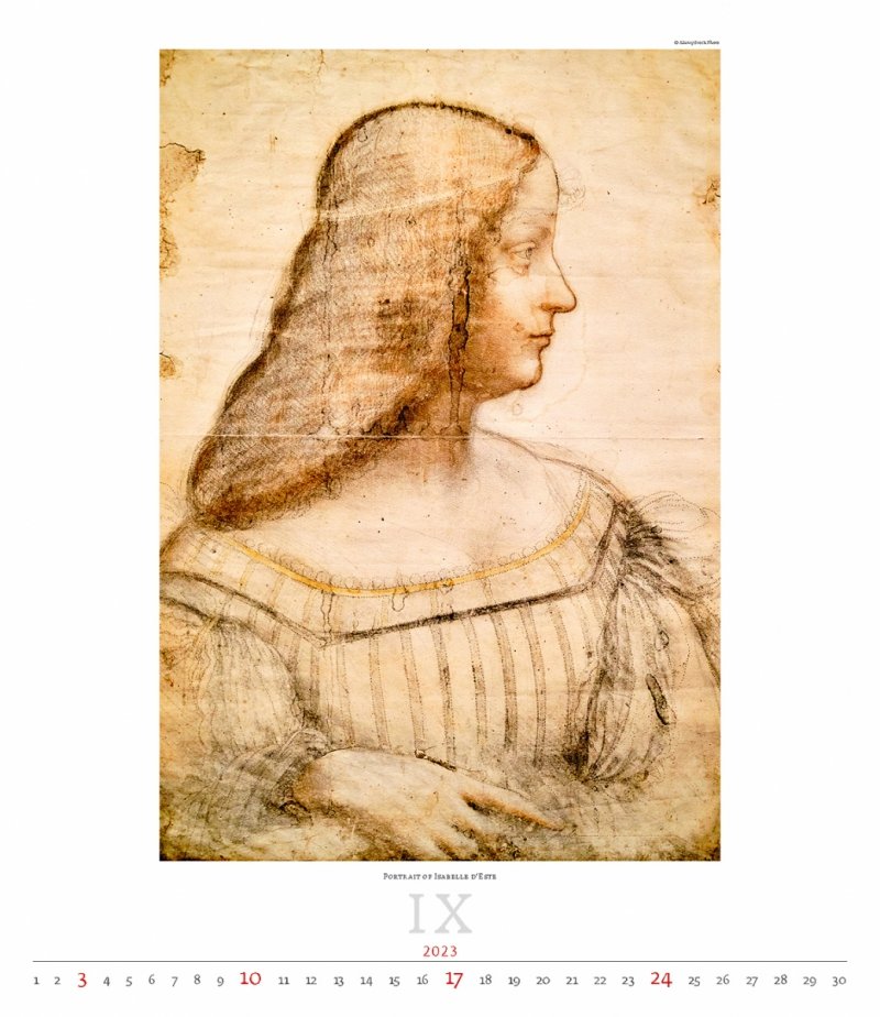 Kalendarz ścienny wieloplanszowy Leonardo da Vinci 2023 - exclusive edition - wrzesień 2023