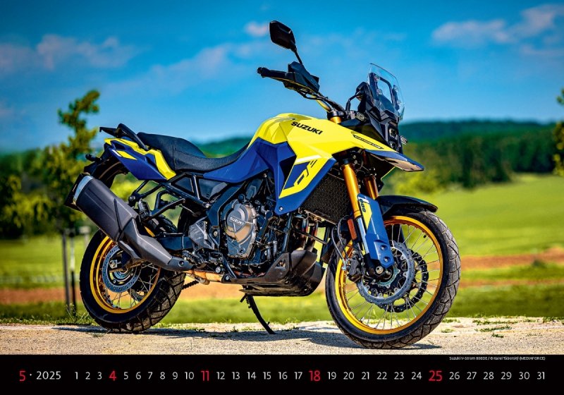 Kalendarz ścienny wieloplanszowy Motorbikes 2025 - maj 2025