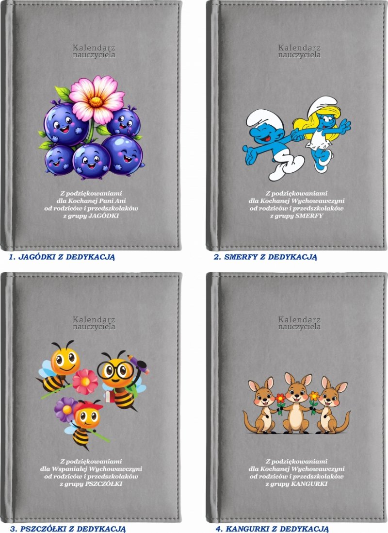 kalendarz dla nauczyciela z podziękowaniem od grupy przedszkolnej na rok 2026/2027