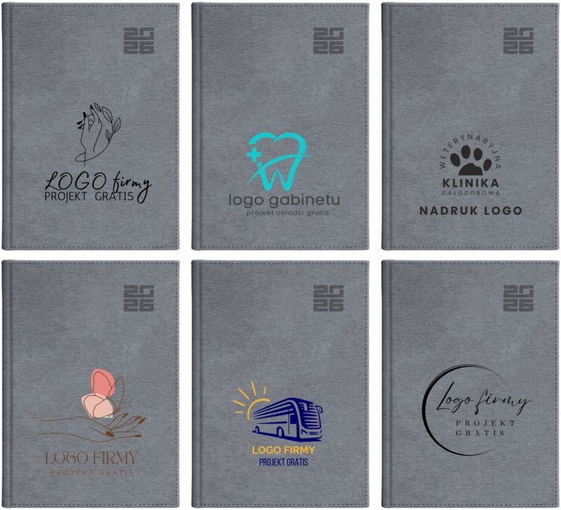 przykładowe wzory okładki z logo do kalendarza na rok 2026