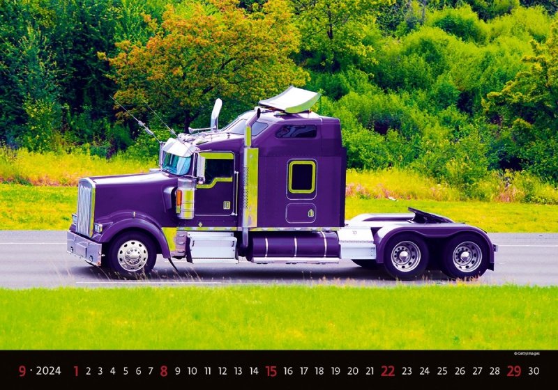 Kalendarz ścienny wieloplanszowy Trucks 2024 - wrzesień 2024