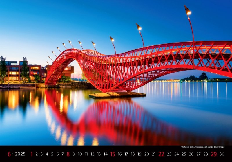 Kalendarz ścienny wieloplanszowy Bridges 2025 - czerwiec 2025