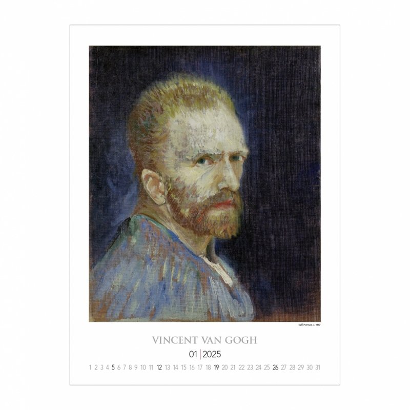 Kalendarz ścienny wieloplanszowy Vincent Van Gogh 2025 - styczeń 2025