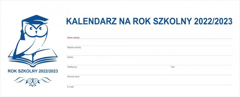 Okładka kalendarza tygodniowego biurkowego EXCLUSIVE na rok szkolny 2022/2023